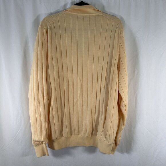 Fairway & Greene Italian Merino Sweater Men's Large Yellow Wool 1/4 Zip Lined - Picture 8 of 11
